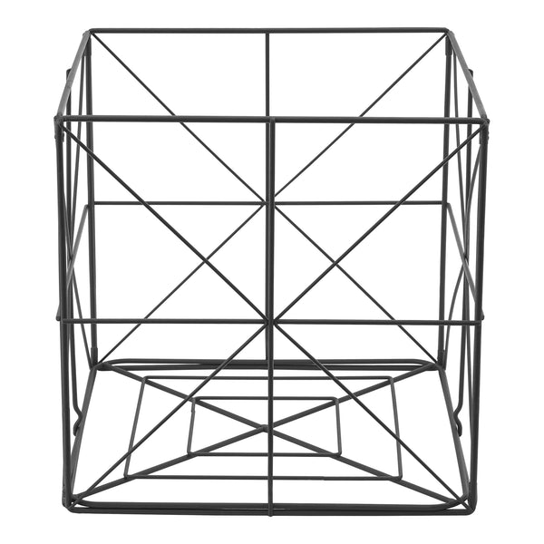 [en.casa] Krantenmand metaal 40x40x40 cm zwart