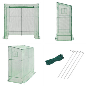 [en.casa] Tuinkas Vlaardingen kweekkas 198x78x180-200 cm groen