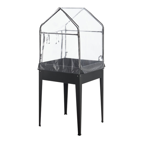 [en.casa] Kweektafel Katwijk plantenbak 60x60x152 cm antraciet