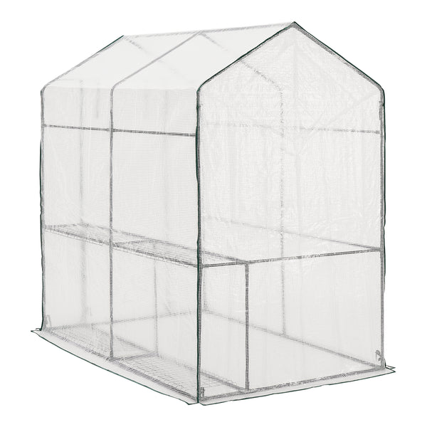 [en.casa] Tuinkas Oosterhout met 4 planken 120x186x190 cm