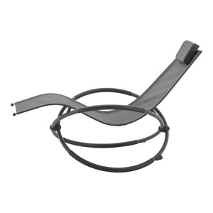 [en.casa] Ligstoel Pulsano schommelstoel 166x74x86 cm donkergrijs