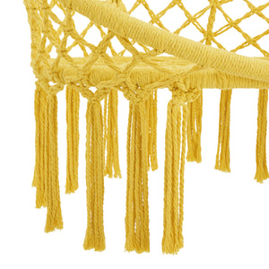 Siège suspendu rond à franges Jaina diamètre d'assise 60 cm jaune [en.casa]