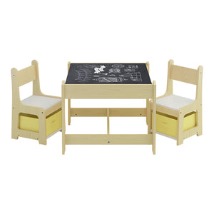 Ensemble table et chaises pour enfants Irixoa avec 2 boîtes de rangement [en.casa]