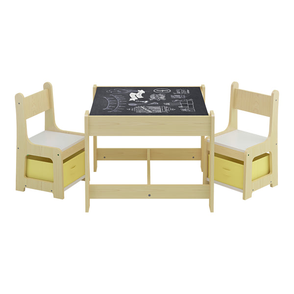 Ensemble table et chaises pour enfants Irixoa avec 2 boîtes de rangement [en.casa]