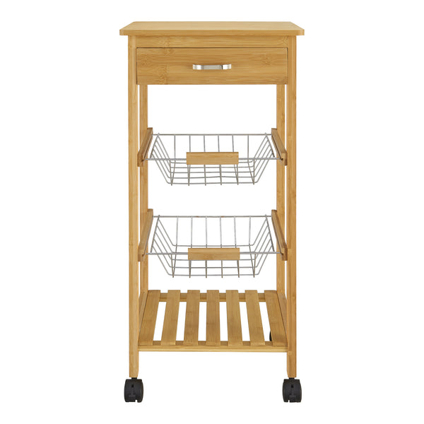 [en.casa] Keukentrolley Stenungsund bamboe 76x36x36 cm houtkleurig