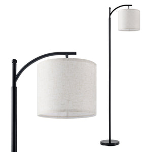 [lux.pro] Staande lamp Coventry E27 metaal stof 180 cm zwart en beige