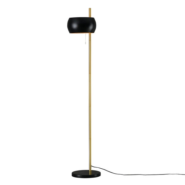 Lampadaire Luton à pied en marbre E27 hauteur 171 cm noir doré [lux.pro]