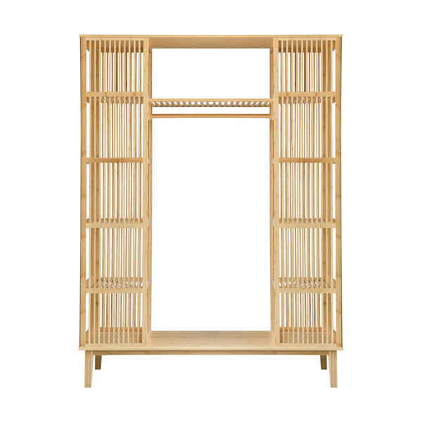 [en.casa] Kledingkast Hudiksvall bamboe 185x140x45 cm open kast