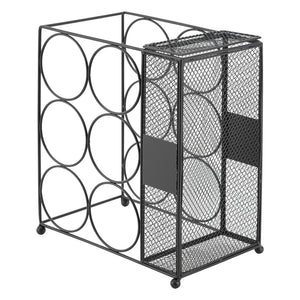 [en.casa] Wijnrek Drangedal metaal voor 6 flessen 33,5x29x18 cm zwart