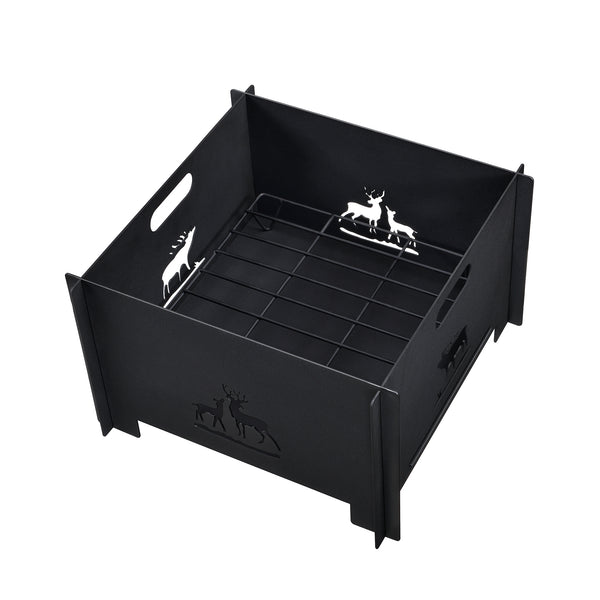 Brasero de jardin Etnedal au charbon ou au bois 25 x 40 x 40 cm [casa.pro]