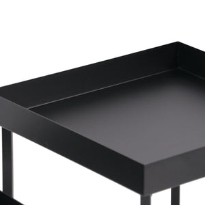 Set de 2 tables basses Heinola à bord haut de tailles différentes noir mat [en.casa]