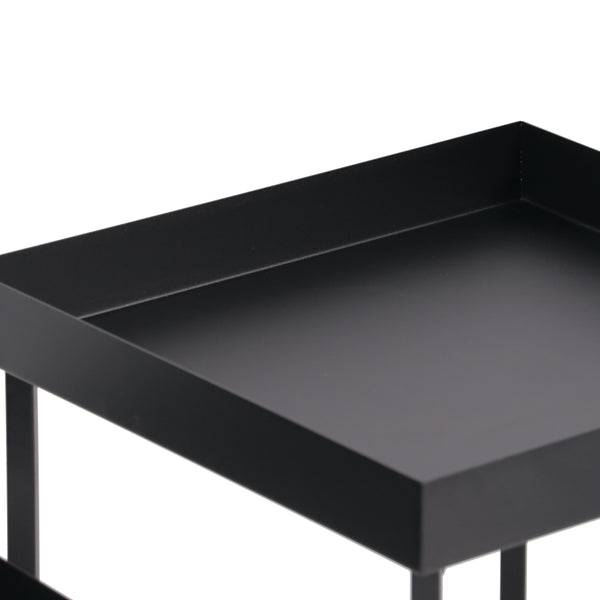 Set de 2 tables basses Heinola à bord haut de tailles différentes noir mat [en.casa]