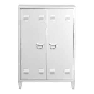 Casier de bureau métallique Oripää à 2 portes 110 x 75 x 33 cm blanc [en.casa]