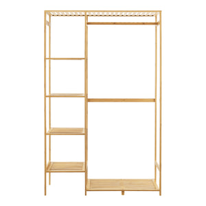 [en.casa] Bamboe kledingrek Eurajoki met planken 90x30x145 cm