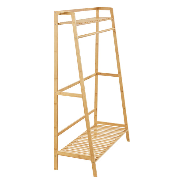 [en.casa] Bamboe kledingrek Föglö met kapstok 100x40x139 cm