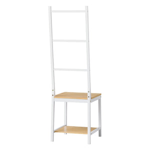 [en.casa] Dressboy Juuka bamboe 133x40x42 cm wit en houtkleurig