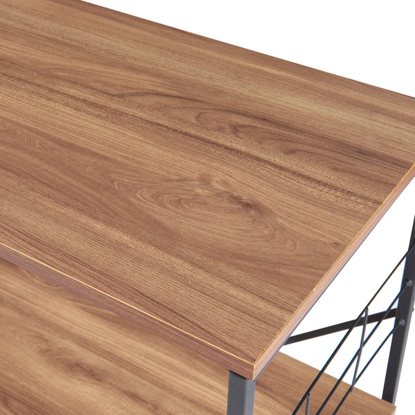 [en.casa] Staand rek Billund 133x60x42cm zwart en walnootkleurig