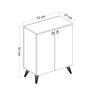 [en.casa] Schoenenkast Gjern 91x72x37 cm marmer zwart