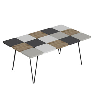 Table basse rectangulaire Give à pieds épingle à cheveux multicolore [en.casa]