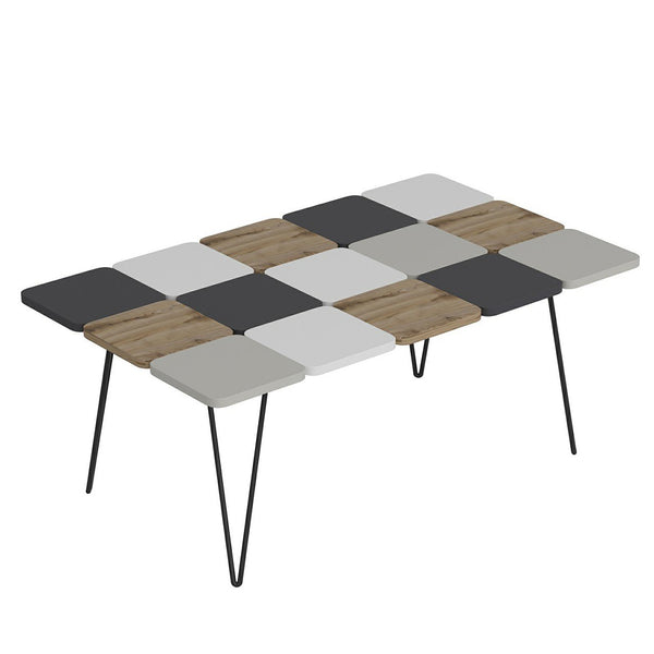 Table basse rectangulaire Give à pieds épingle à cheveux multicolore [en.casa]