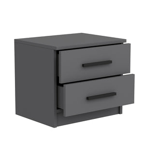 Table de chevet Fanø à 2 tiroirs 47 x 50 x 40 cm anthracite [en.casa]