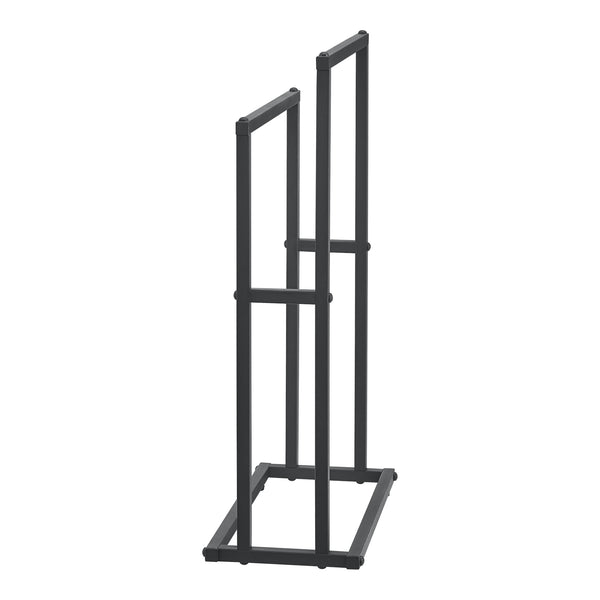 Handdoekhouder met 2 stangen 78 x 48 x 24 cm Zwart [en.casa]