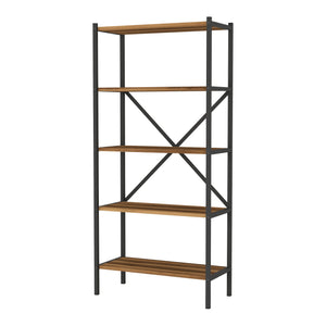 [en.casa] Staand rek Tomelilla 160x66x34 cm walnootkleurig