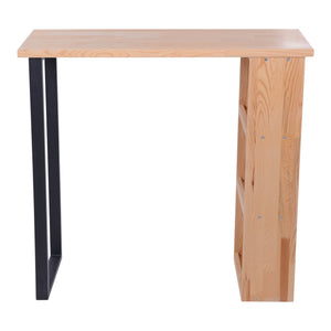 [en.casa] Bartafel Nørager met plank 89,5x90x29 cm houtkleurig en zwart