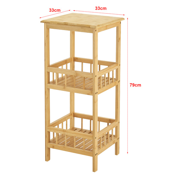 [en.casa] Staand rek Pyhäjärvi bamboe 79x33x33 cm houtkleurig