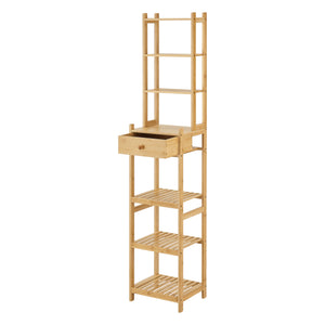[en.casa] Staand rek Siilinjärvi bamboe 163x33x28 cm houtkleurig