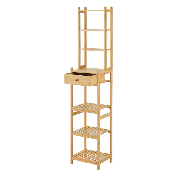 [en.casa] Staand rek Siilinjärvi bamboe 163x33x28 cm houtkleurig