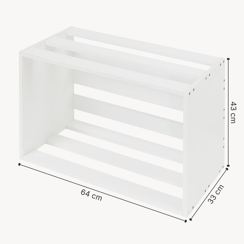 Croquis coté Table d'appoint rectangulaire Rønde 43 x 64 x 33 cm blanc [en.casa]