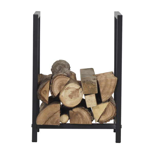 [en.casa] Brandhout rek houtopslag Torsås 40x30x50 cm zwart