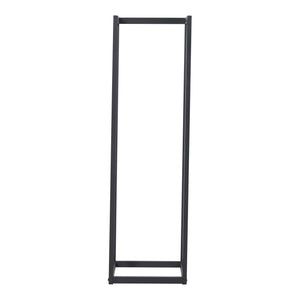 [en.casa] Brandhout rek Tanum houtopslag 35x35x120 cm zwart