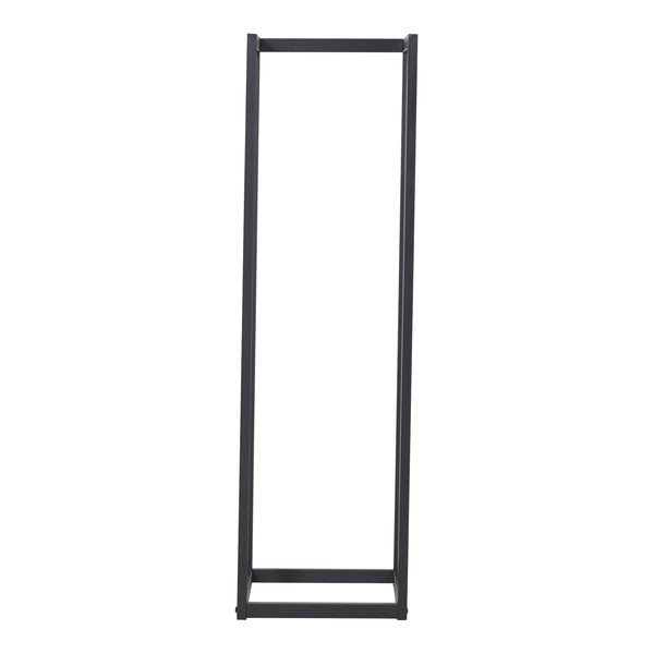 [en.casa] Brandhout rek Tanum houtopslag 35x35x120 cm zwart