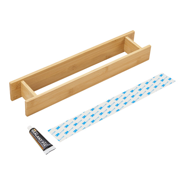 Porte-serviettes Timrå mural à coller bambou [en.casa]