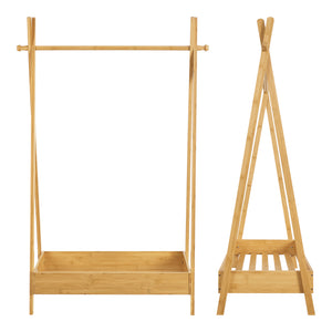[en.casa] Kledingrek Sola 126x73x42 cm bamboe houtkleurig