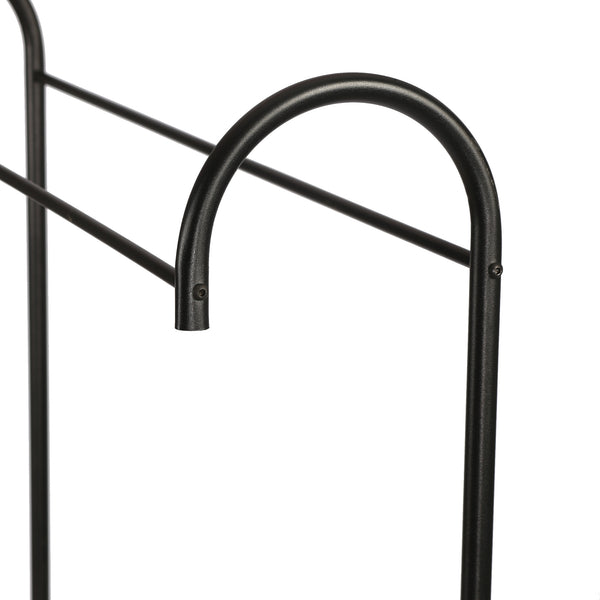 [en.casa] Kledingrek Vallø met plank metaal 145x88,5x34,5 cm zwart