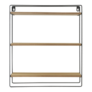 [en.casa] Wandrek Skovbo 43x37,5x11 cm zwart en houtkleurig