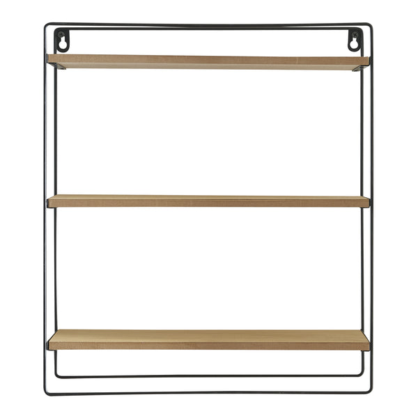 [en.casa] Wandrek Skovbo 43x37,5x11 cm zwart en houtkleurig