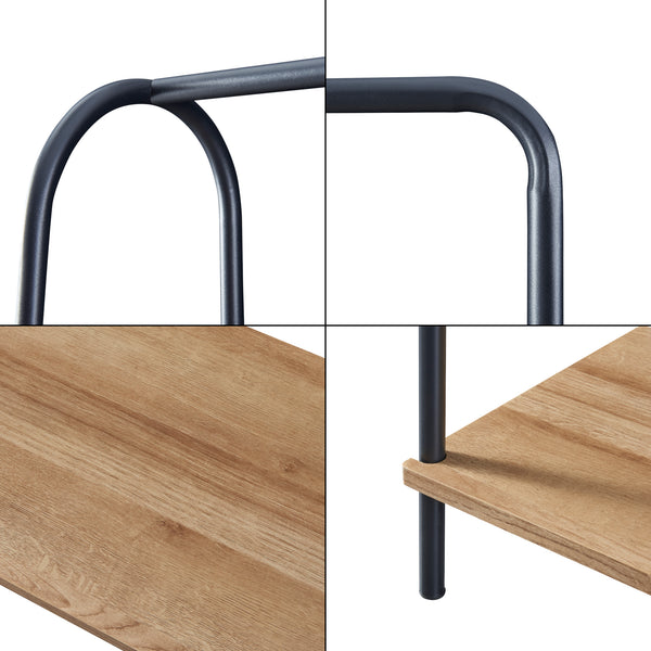 Penderie à vêtements Ørbæk avec une surface de rangement noir effet bois [en.casa]