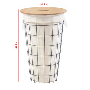 Panier à linge Skive couvercle amovible à fente 40 litres 59,5 x 38,5 cm [en.casa]