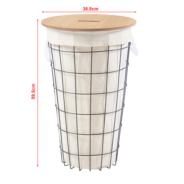 Panier à linge Skive couvercle amovible à fente 40 litres 59,5 x 38,5 cm [en.casa]
