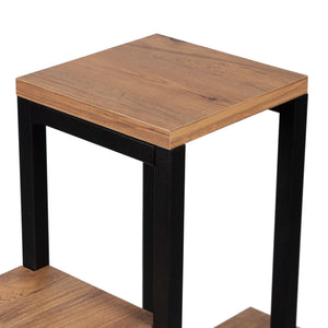 [en.casa] Plantenstandaard Rosenholm 78,5x56x20 cm zwart en houtkleurig