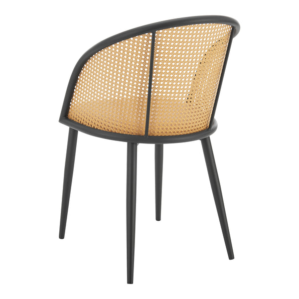 [en.casa] Eetkamerstoel Gagnef set van 2 bruin en zwart 82x56x55 cm
