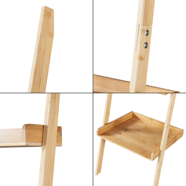 [en.casa] Badkamerrek Göinge bamboe ladderplank met 4 planken