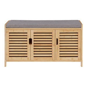 [en.casa] Schoenenkast Selk 50x90x35 cm bamboe grijs