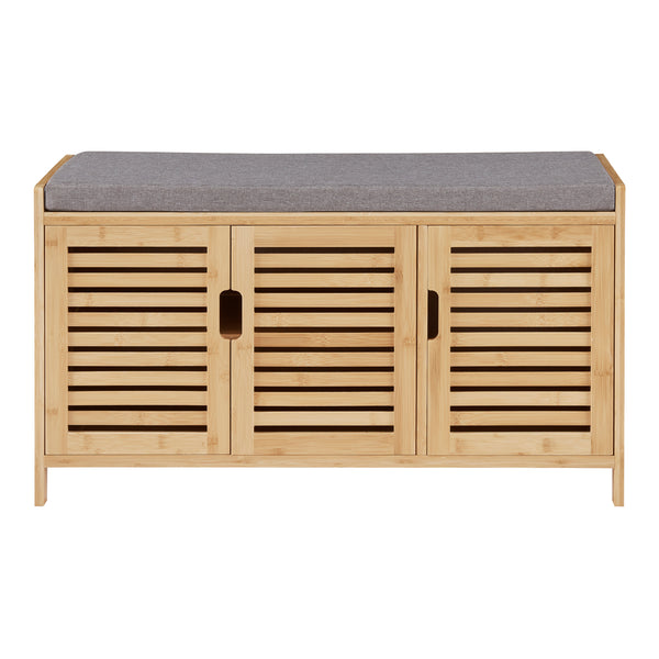 [en.casa] Schoenenkast Selk 50x90x35 cm bamboe grijs