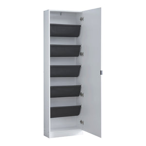[en.casa] Schoenenkast Meura 160x48x20 cm wit