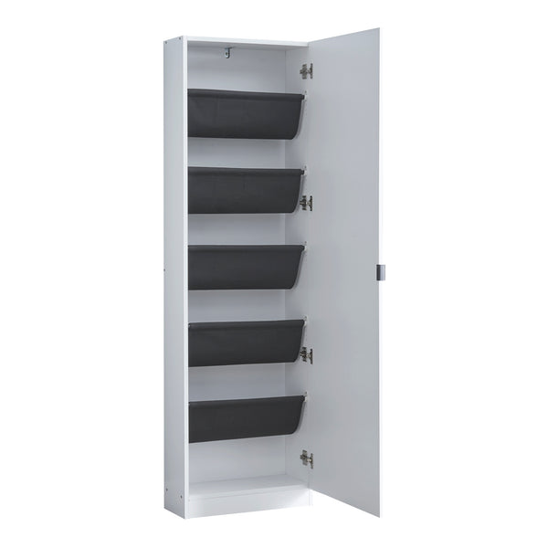 [en.casa] Schoenenkast Meura 160x48x20 cm wit